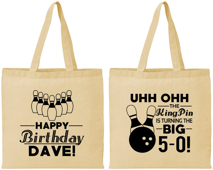 Personalized Birthday Cotton Tote Bags - 50th Bowing | 20071
