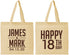 Personalized Birthday Cotton Tote Bags - 18th | 20074