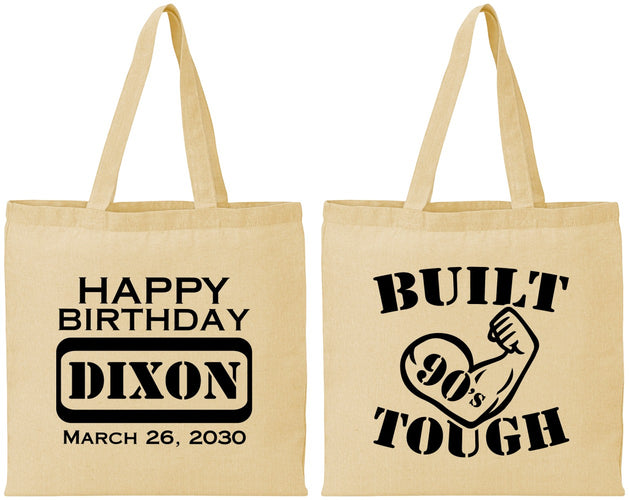 Personalized Birthday Cotton Tote Bags - Built Tough | 20078