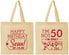 Personalized Birthday Cotton Tote Bags - 50th | 20080