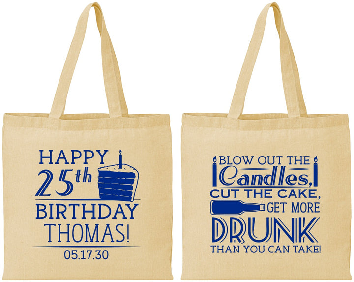 Personalized Birthday Cotton Tote Bags - 25th | 20091