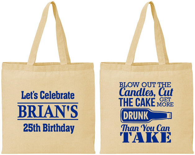 Personalized Birthday Cotton Tote Bags - 25th | 20100