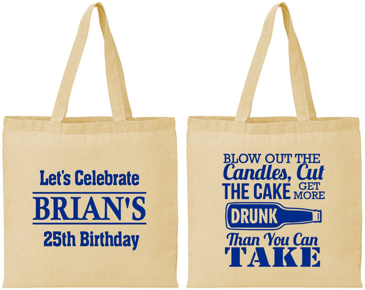 Personalized Birthday Cotton Tote Bags - 25th | 20100
