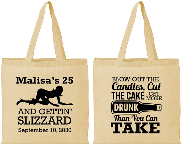 Personalized Birthday Cotton Tote Bags - 25th Strip Club | 20102