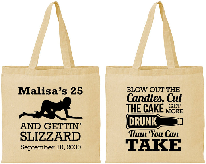 Personalized Birthday Cotton Tote Bags - 25th Strip Club | 20102