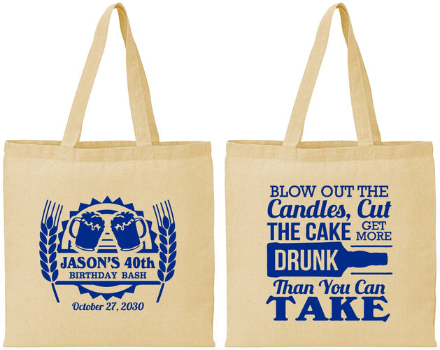 Personalized Birthday Cotton Tote Bags - 40th | 20103