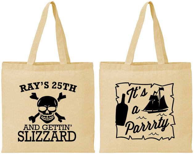 Personalized Birthday Cotton Tote Bags - 25th Pirate | 20107