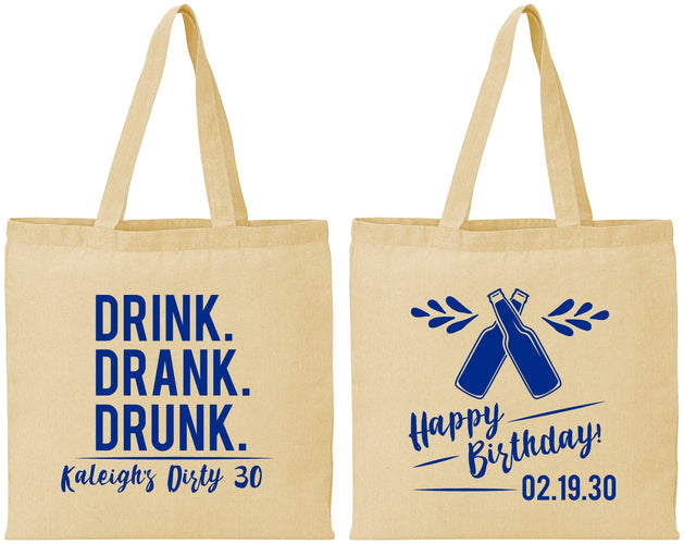 Personalized Birthday Cotton Tote Bags - 30th Dirty | 20110