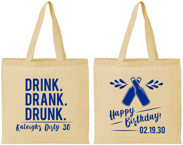 Personalized Birthday Cotton Tote Bags - 30th Dirty | 20110