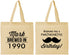 Personalized Birthday Cotton Tote Bags - 40th | 20119