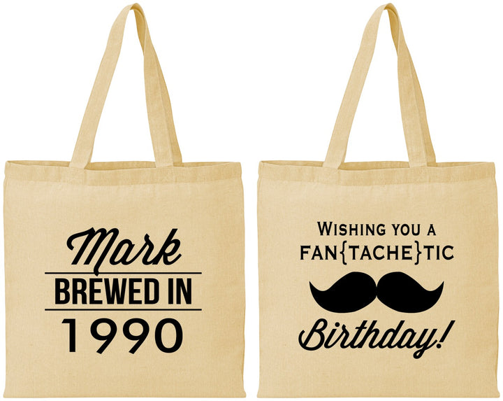 Personalized Birthday Cotton Tote Bags - 40th | 20119