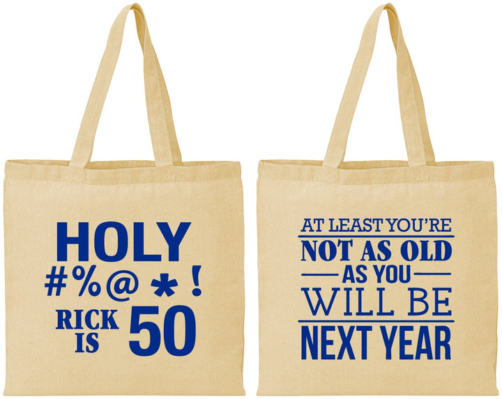 Personalized Birthday Cotton Tote Bags - 50th | 20120