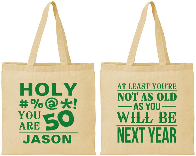 Personalized Birthday Cotton Tote Bags - 50th | 20122