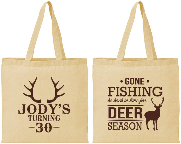 Personalized Birthday Cotton Tote Bags - 30th Deer Season | 20127