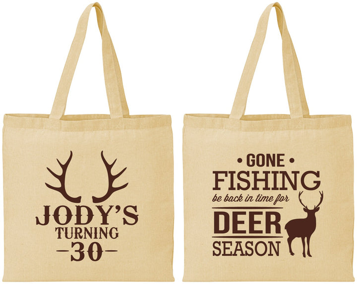 Personalized Birthday Cotton Tote Bags - 30th Deer Season | 20127