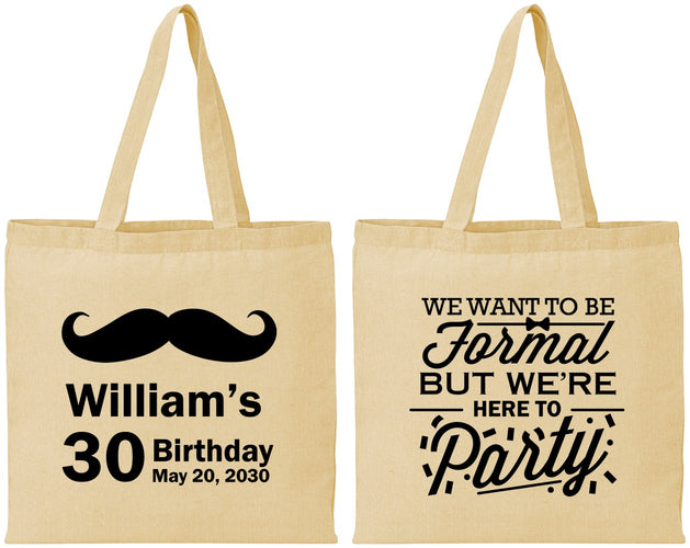Personalized Birthday Cotton Tote Bags - 30th | 20132