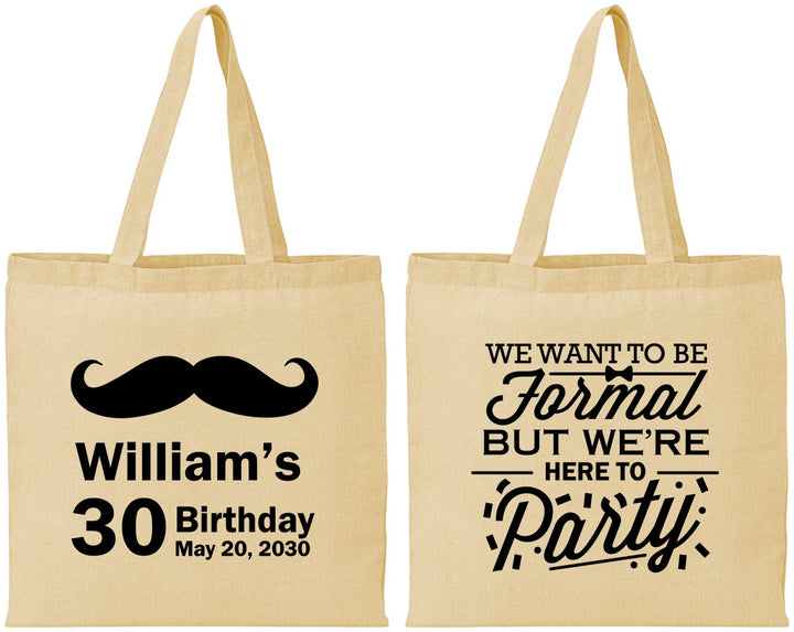 Personalized Birthday Cotton Tote Bags - 30th | 20132