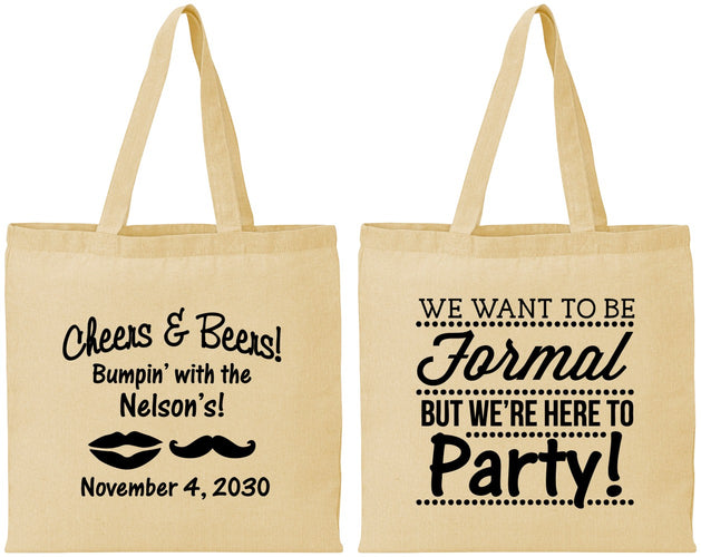 Personalized Birthday Cotton Tote Bags - Cheers Beers Formal | 20133