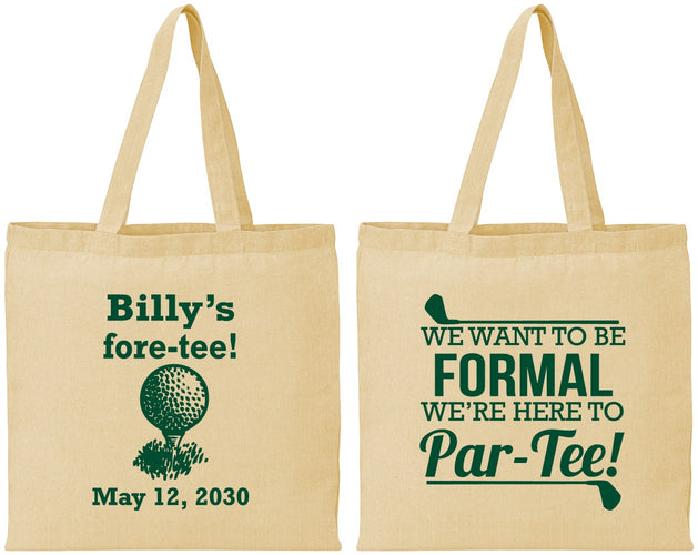 Personalized Birthday Cotton Tote Bags - 40th Golf | 20134
