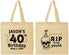 Personalized Birthday Cotton Tote Bags - 40th Rip Youth | 20141