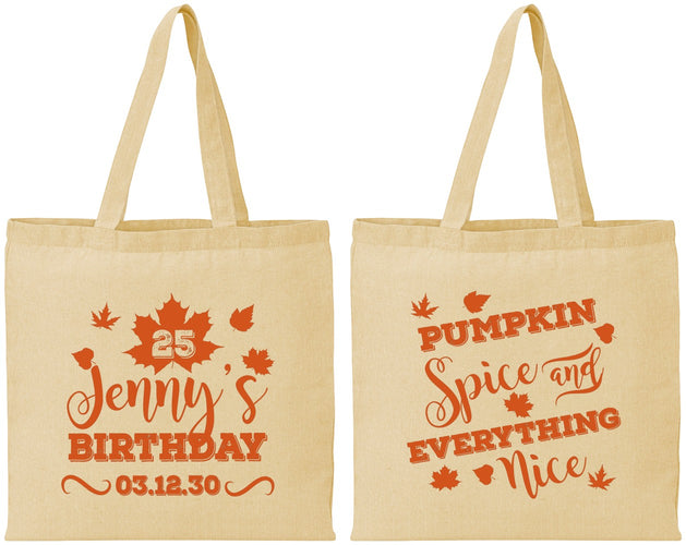 Personalized Birthday Cotton Tote Bags - 25th Thanksgiving | 20144