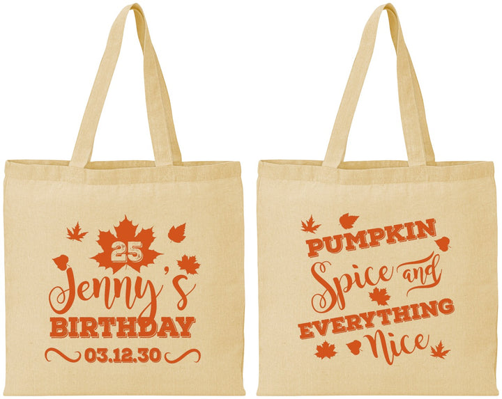 Personalized Birthday Cotton Tote Bags - 25th Thanksgiving | 20144