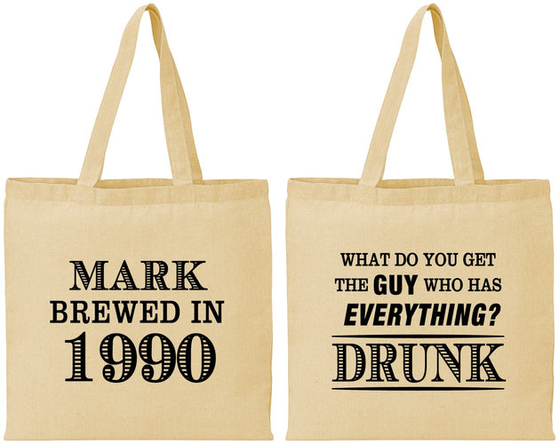 Personalized Birthday Cotton Tote Bags - 40th | 20148