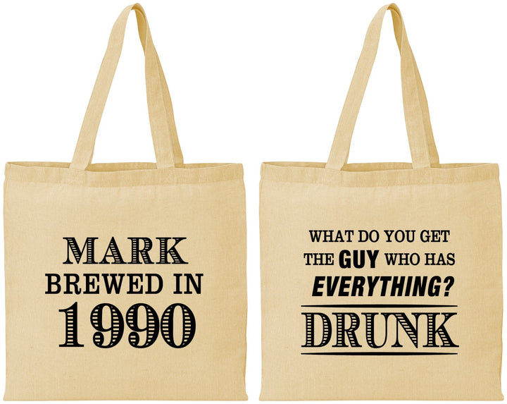 Personalized Birthday Cotton Tote Bags - 40th | 20148