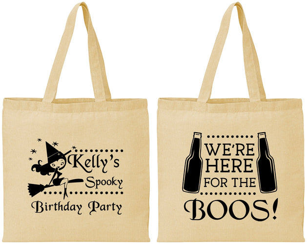 Personalized Birthday Cotton Tote Bags - Halloween Spooky Boos | 20158
