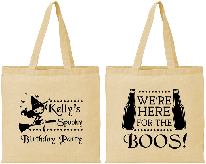 Personalized Birthday Cotton Tote Bags - Halloween Spooky Boos | 20158