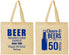 Personalized Birthday Cotton Tote Bags - Cheers Beers To 50 Years | 20160
