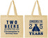 Personalized Birthday Cotton Tote Bags - Cheers To 25 Years | 20163