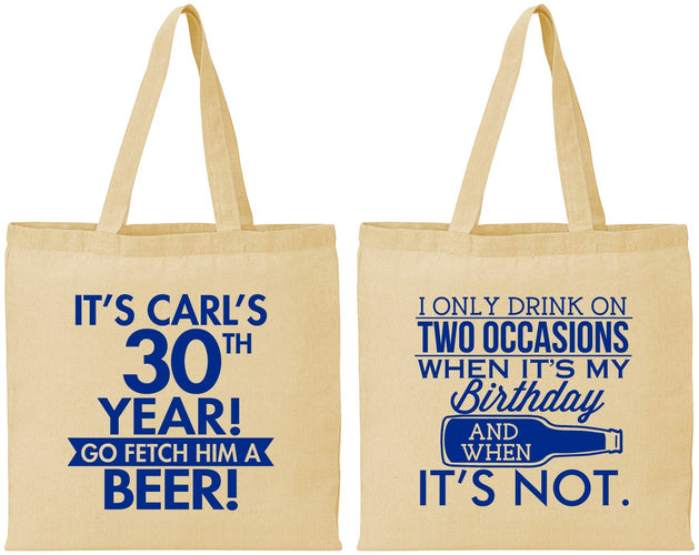 Personalized Birthday Cotton Tote Bags - 30th | 20170