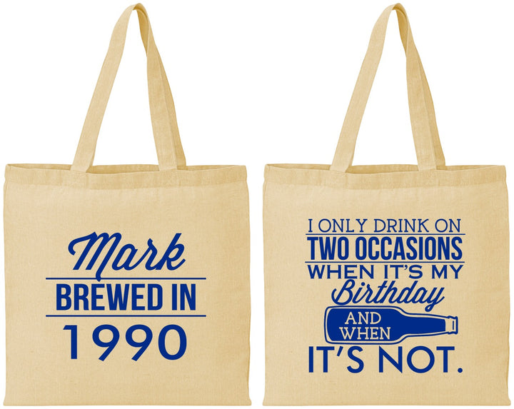 Personalized Birthday Cotton Tote Bags - 40th | 20171
