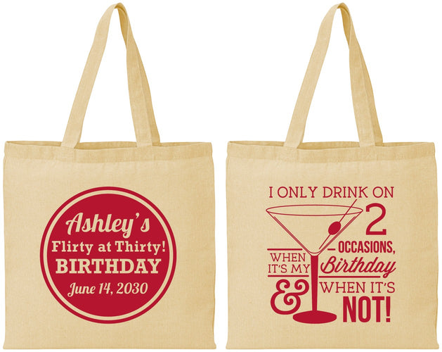 Personalized Birthday Cotton Tote Bags - 30th | 20172
