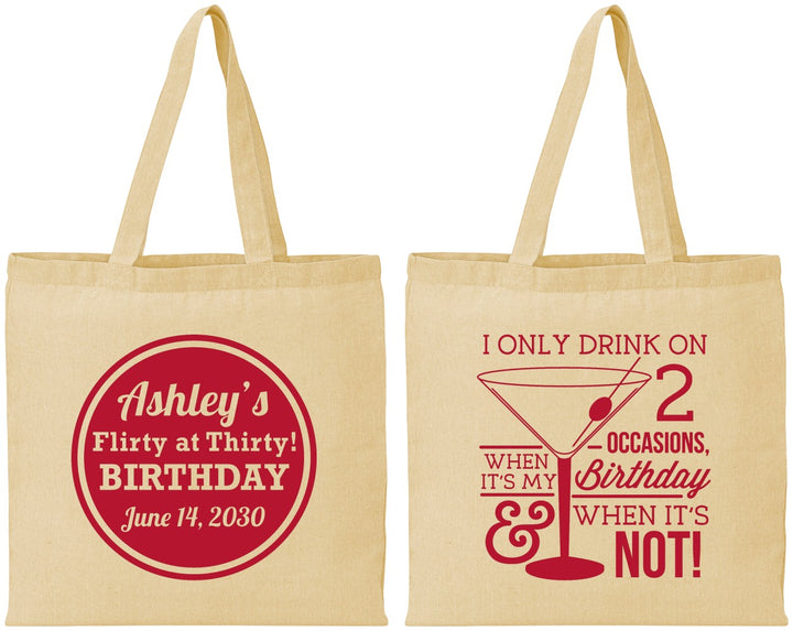 Personalized Birthday Cotton Tote Bags - 30th | 20172