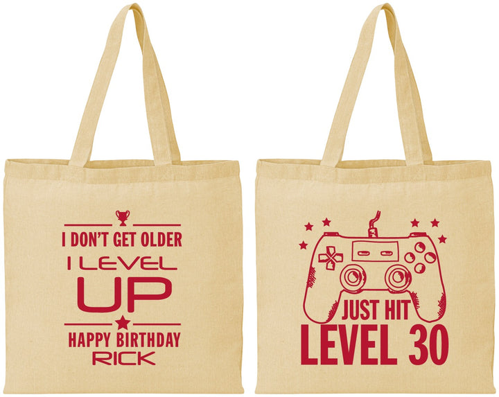 Personalized Birthday Cotton Tote Bags - 30th Video Games | 20179