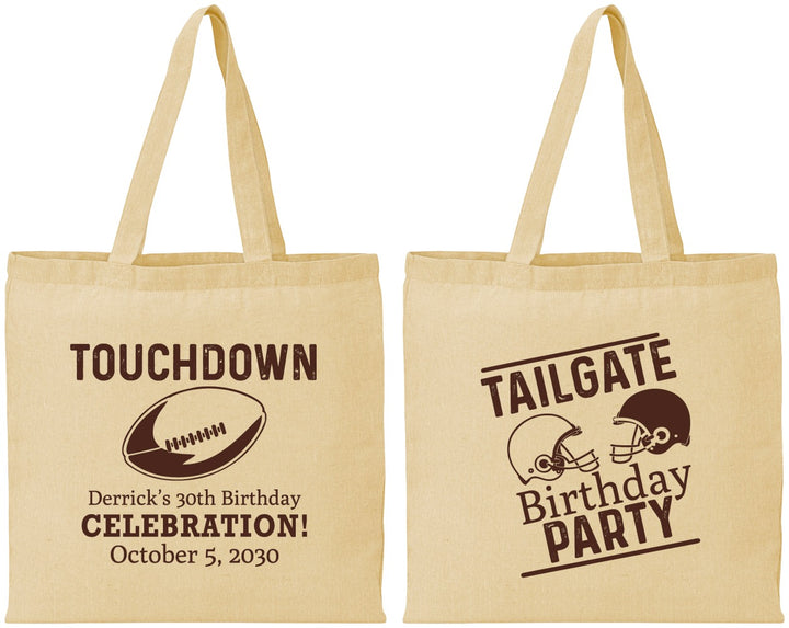 Personalized Birthday Cotton Tote Bags - 30th Football | 20189