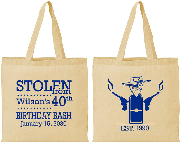 Personalized Birthday Cotton Tote Bags - 40th | 20193