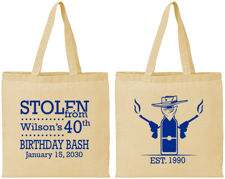 Personalized Birthday Cotton Tote Bags - 40th | 20193
