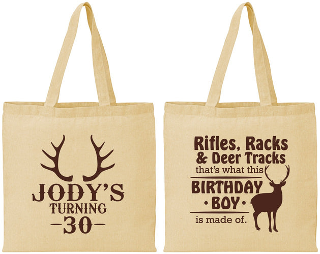 Personalized Birthday Cotton Tote Bags - 30th Hunting | 20196