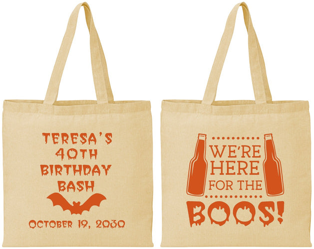 Personalized Birthday Cotton Tote Bags - 40th Halloween | 20198