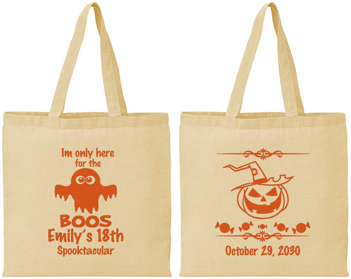 Personalized Birthday Cotton Tote Bags - 18th Halloween | 20199