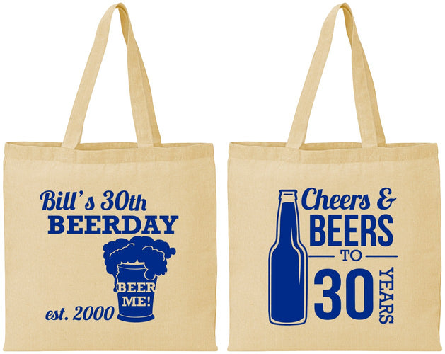 Personalized Birthday Cotton Tote Bags - 30th | 20215