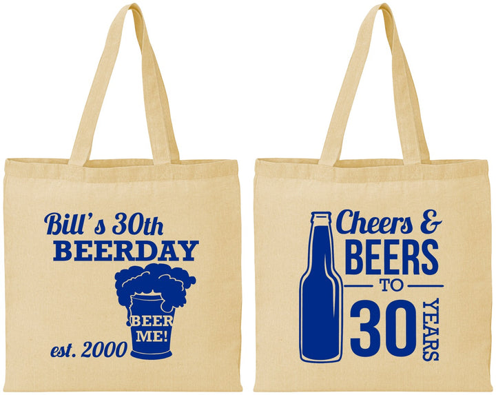 Personalized Birthday Cotton Tote Bags - 30th | 20215