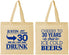 Personalized Birthday Cotton Tote Bags - Cheers To 30 Years | 20219