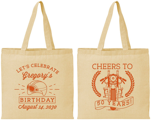 Personalized Birthday Cotton Tote Bags - Cheers To 50 Years | 20220