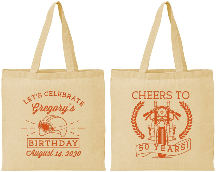 Personalized Birthday Cotton Tote Bags - Cheers To 50 Years | 20220