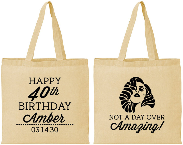 Personalized Birthday Cotton Tote Bags - 40th | 20222