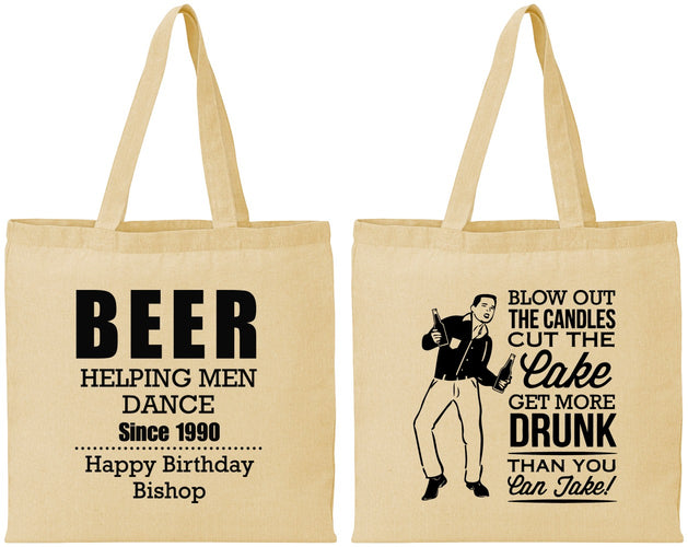 Personalized Birthday Cotton Tote Bags - 40th | 20231